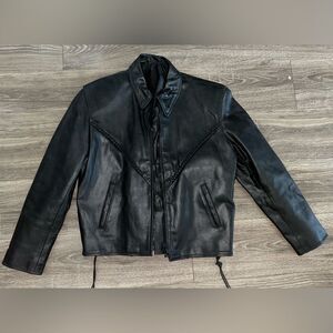 Leather Motorcycle Moto Women’s Jacket coat  Biker Black size M